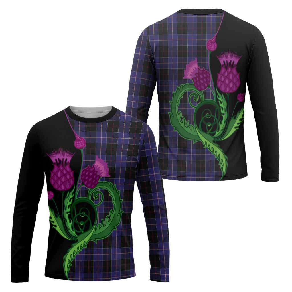 Dunlop Tartan Long Sleeve T-Shirt Traditional Scottish Thistle