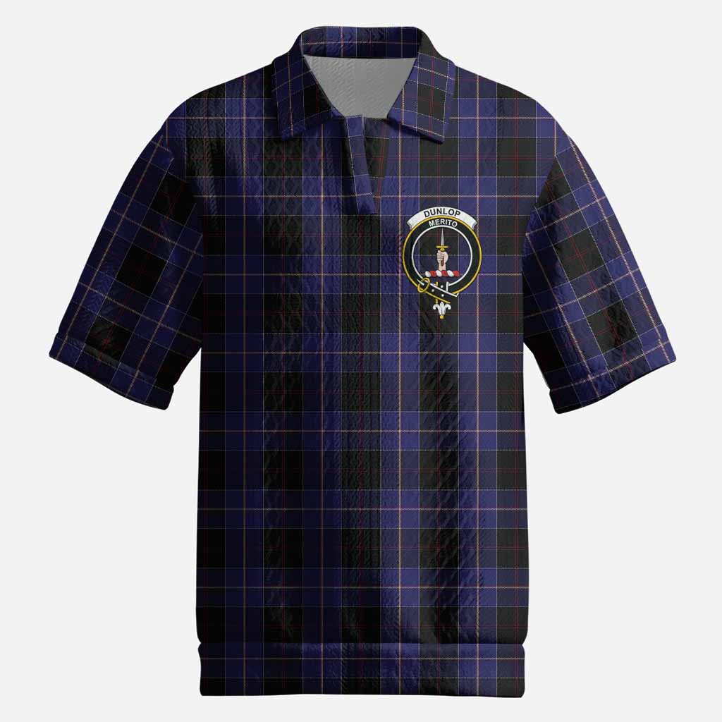 Dunlop Tartan Men’s Polo Sweater Top with Family Crest