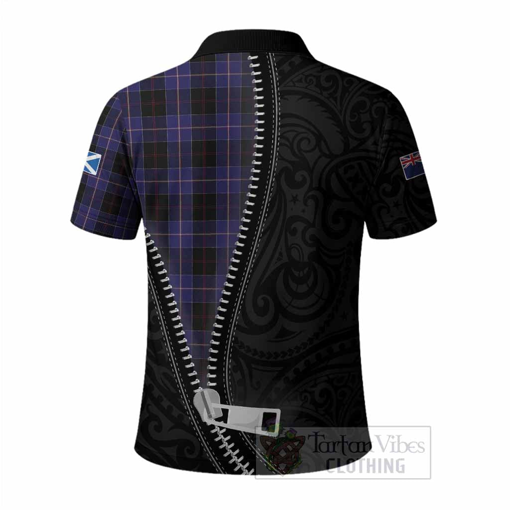 Dunlop Tartan Polo Shirt New Zealand Pattern Unique Zipper Stylized