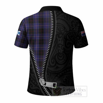 Dunlop Tartan Polo Shirt New Zealand Pattern Unique Zipper Stylized