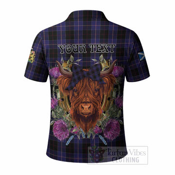 Dunlop Tartan Polo Shirt Scottish Thistle Heilan Coo