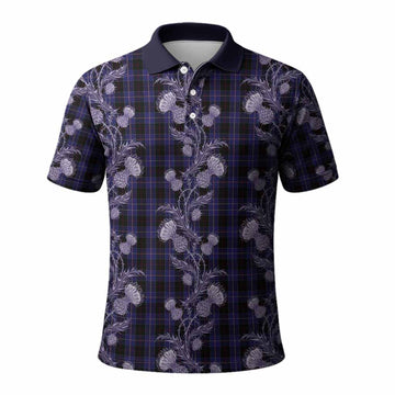 Dunlop Tartan Polo Shirt Seamless Scottish Thistle Flowers