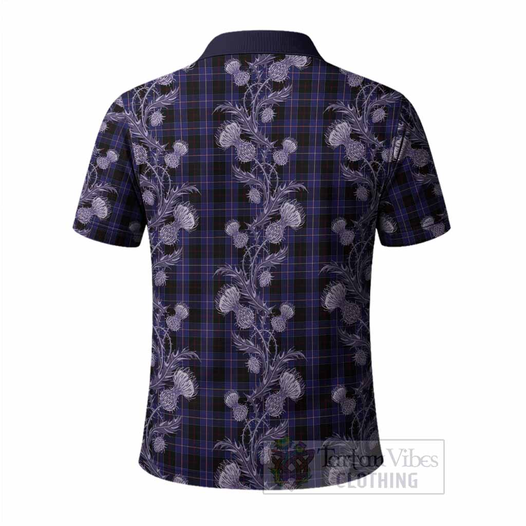 Dunlop Tartan Polo Shirt Seamless Scottish Thistle Flowers