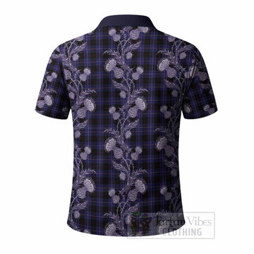 Dunlop Tartan Polo Shirt Seamless Scottish Thistle Flowers