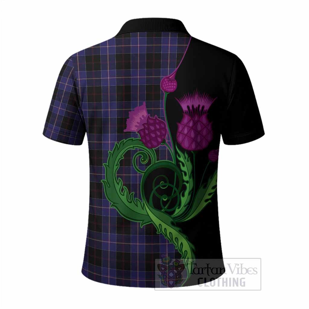 Dunlop Tartan Polo Shirt Traditional Scottish Thistle