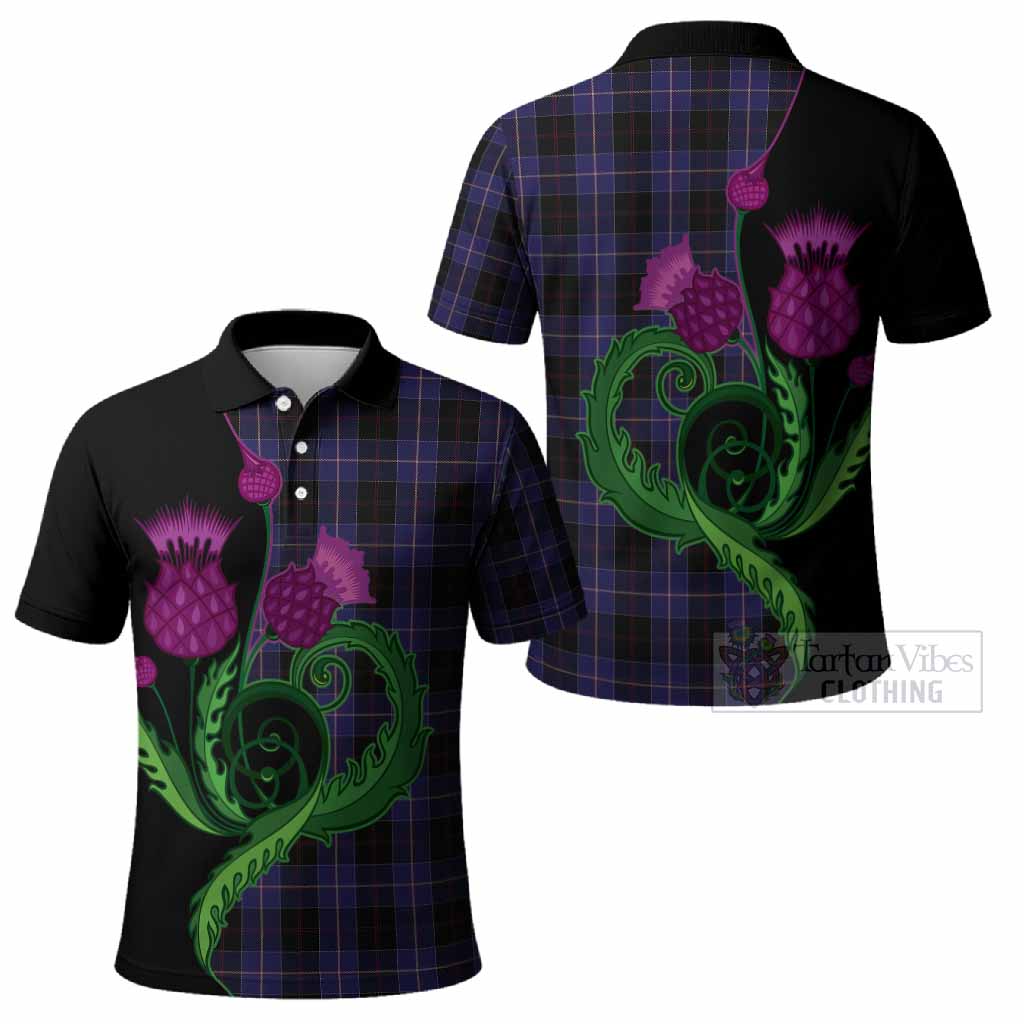 Dunlop Tartan Polo Shirt Traditional Scottish Thistle