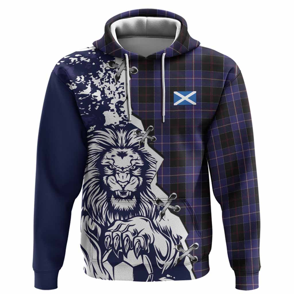 Dunlop Tartan Scottish Hoodie Angry Lion With Soccer Ball Style