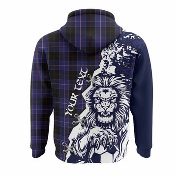 Dunlop Tartan Scottish Hoodie Angry Lion With Soccer Ball Style