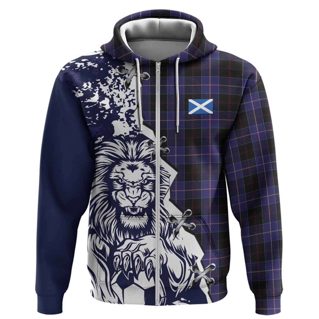 Dunlop Tartan Scottish Hoodie Angry Lion With Soccer Ball Style