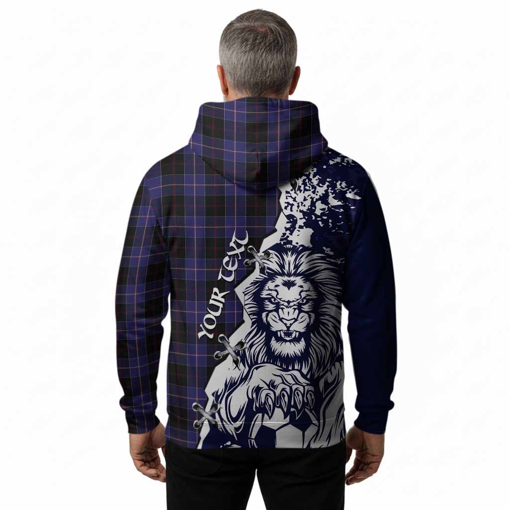Dunlop Tartan Scottish Hoodie Angry Lion With Soccer Ball Style