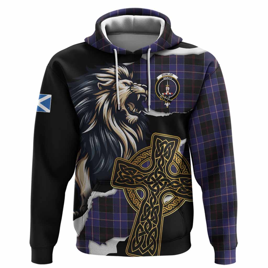 Dunlop Tartan Scottish Hoodie Lion Celtic Heritage