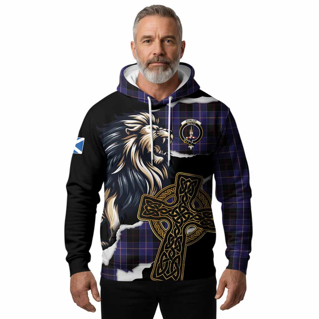 Dunlop Tartan Scottish Hoodie Lion Celtic Heritage
