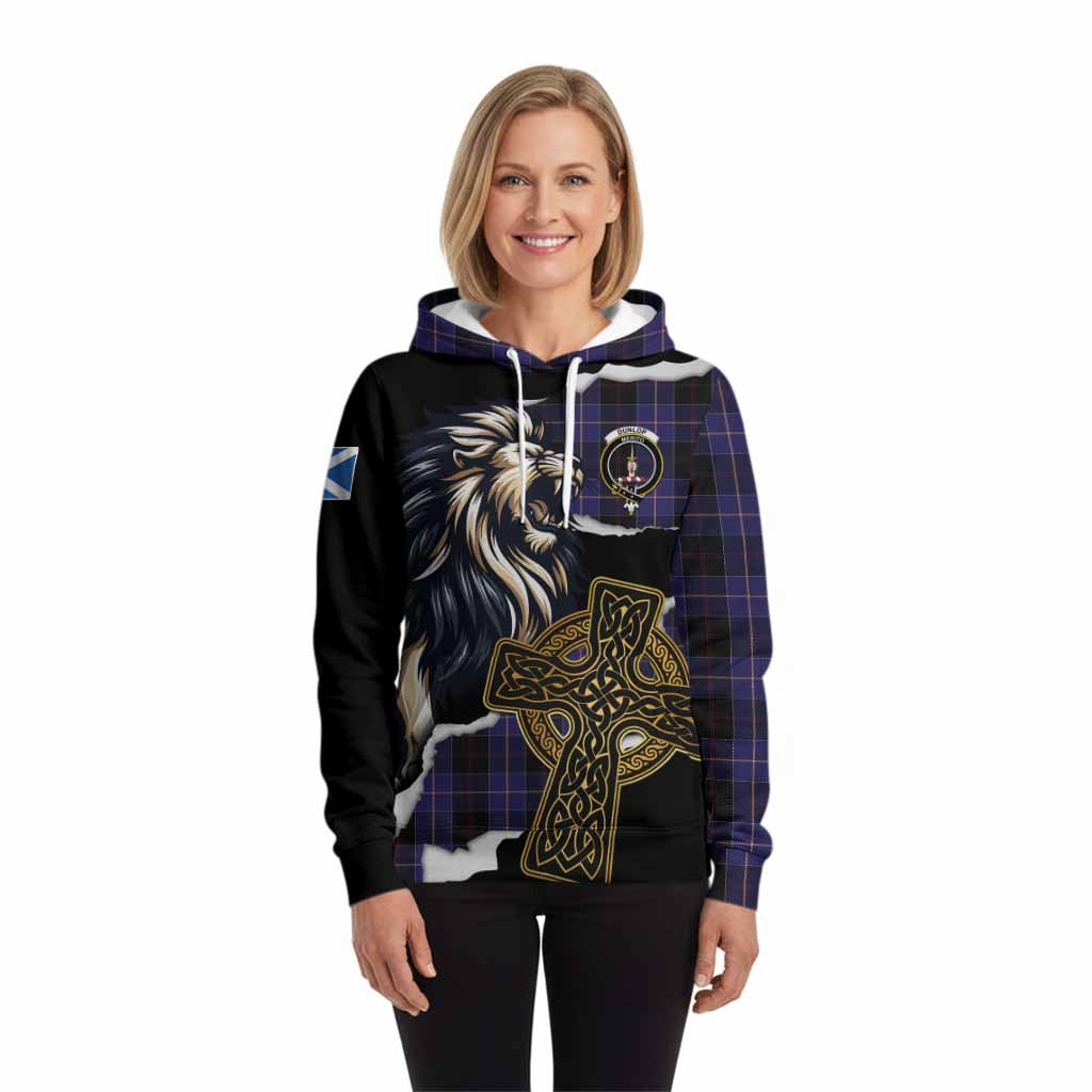 Dunlop Tartan Scottish Hoodie Lion Celtic Heritage