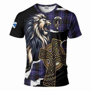 Dunlop Tartan Scottish T-Shirt Lion Celtic Heritage