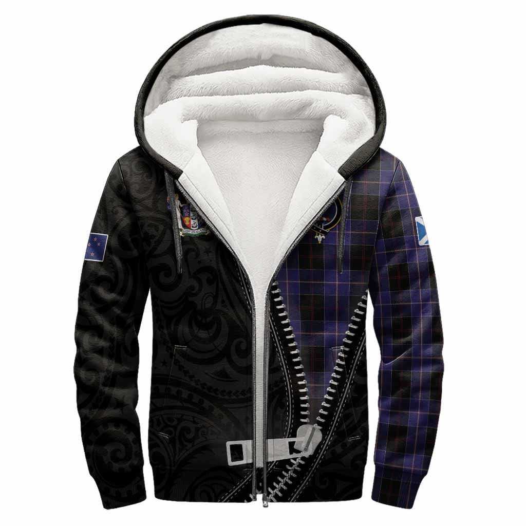 Dunlop Tartan Sherpa Hoodie New Zealand Pattern Unique Zipper Stylized