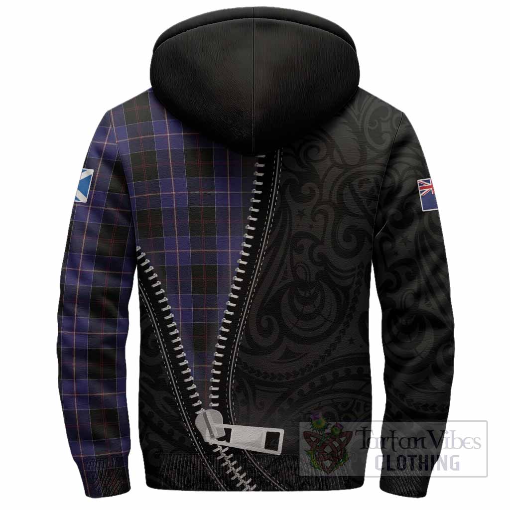 Dunlop Tartan Sherpa Hoodie New Zealand Pattern Unique Zipper Stylized