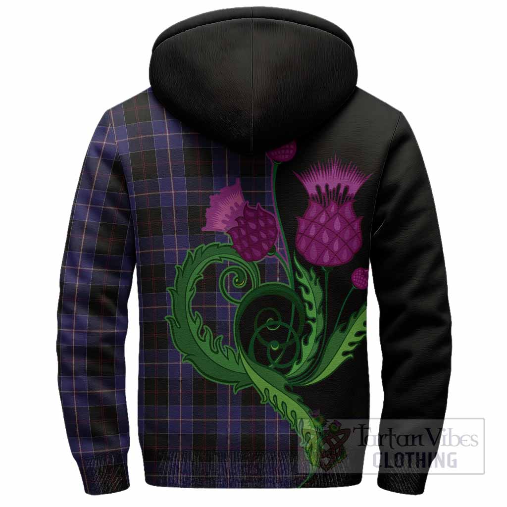 Dunlop Tartan Sherpa Hoodie Traditional Scottish Thistle
