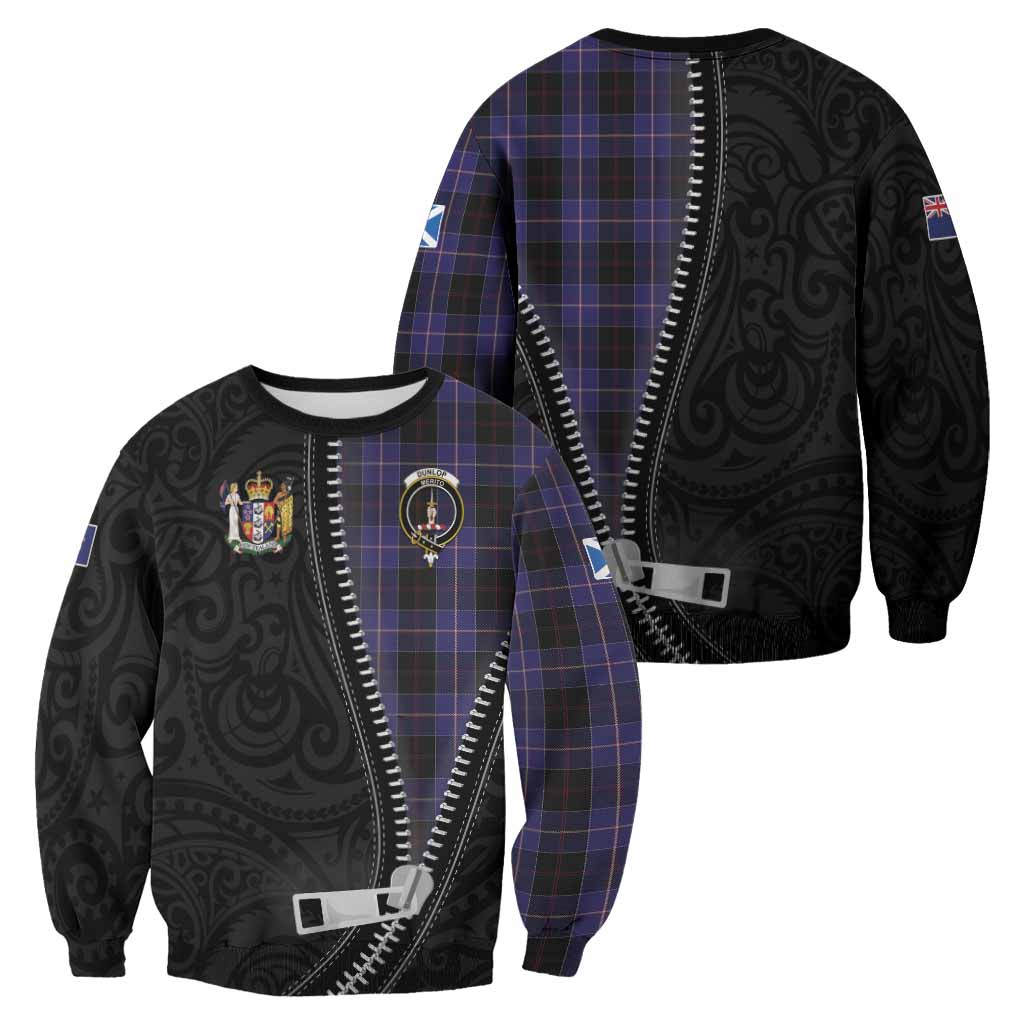 Dunlop Tartan Sweatshirt New Zealand Pattern Unique Zipper Stylized
