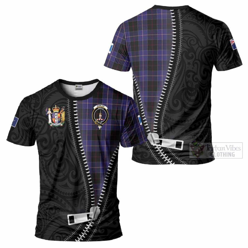 Dunlop Tartan T-Shirt New Zealand Pattern Unique Zipper Stylized