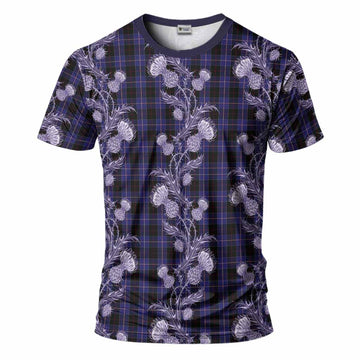 Dunlop Tartan T-Shirt Seamless Scottish Thistle Flowers