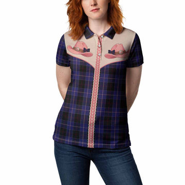 Dunlop Tartan Women Polo Shirt Wee Coo Cowgirl Cute Style Women - Tartan Vibes Clothing