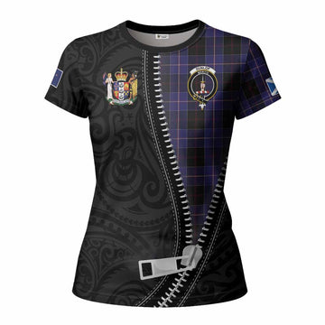 Dunlop Tartan Women T shirt New Zealand Pattern Unique Zipper Stylized