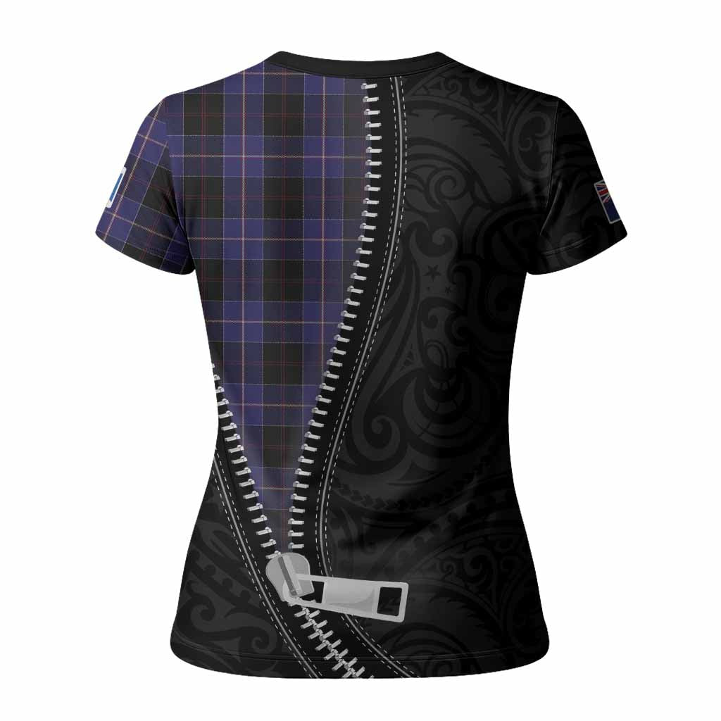 Dunlop Tartan Women T shirt New Zealand Pattern Unique Zipper Stylized