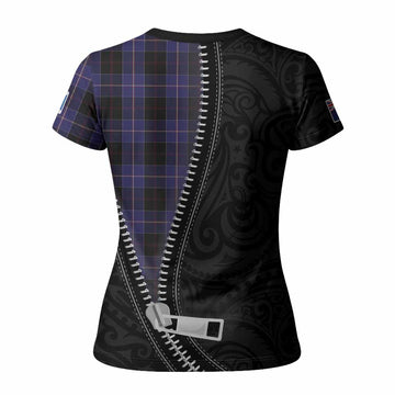 Dunlop Tartan Women T shirt New Zealand Pattern Unique Zipper Stylized