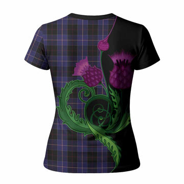 Dunlop Tartan Women T shirt Traditional Scottish Thistle