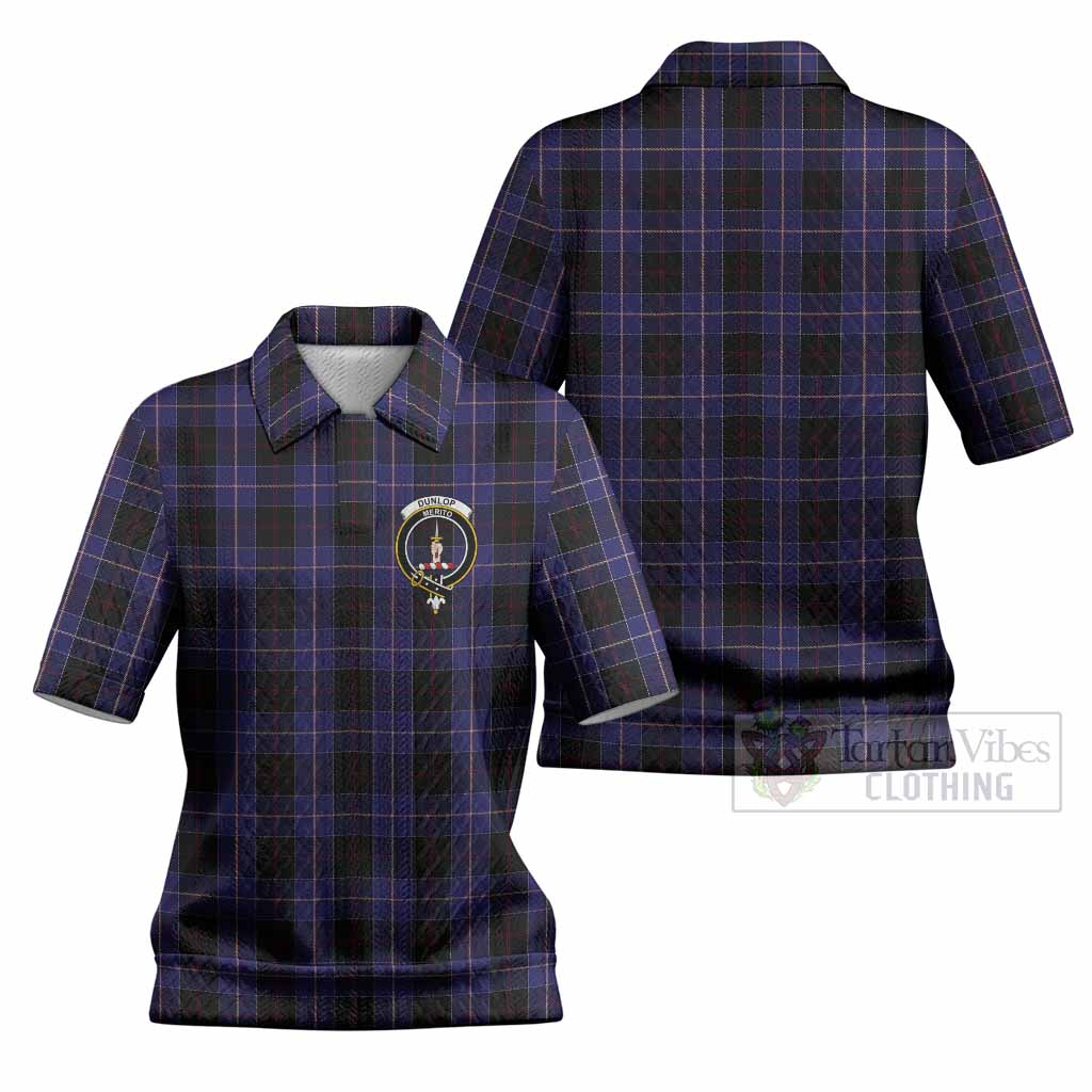 Dunlop Tartan Women’s Polo Sweater Top with Family Crest