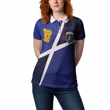 Dunlop The Scottish Football Crest Women Polo Shirt Lion-Tartan Army