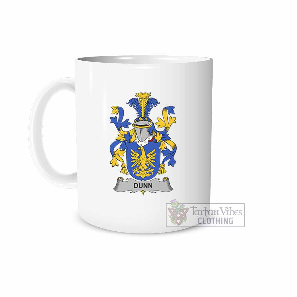 Dunn Irish Clan Coat of Arms Ceramic Mug White - 2D-tartanvibesclothing