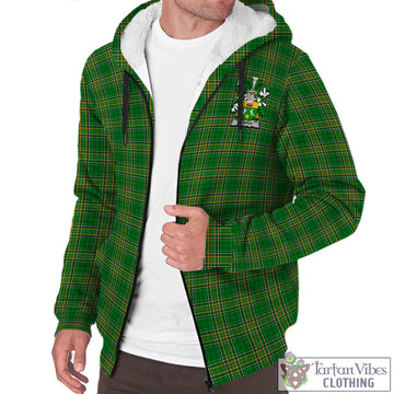 Dunphy Irish Clan Tartan Sherpa Hoodie with Coat of Arms Unisex - Tartan Vibes Clothing