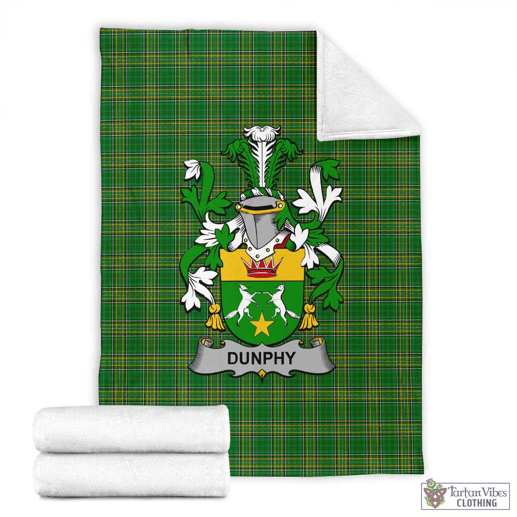 Dunphy Irish Clan Tartan Blanket with Coat of Arms X-Large 59 x 79 inches 150 x 200 cm - Tartan Vibes Clothing