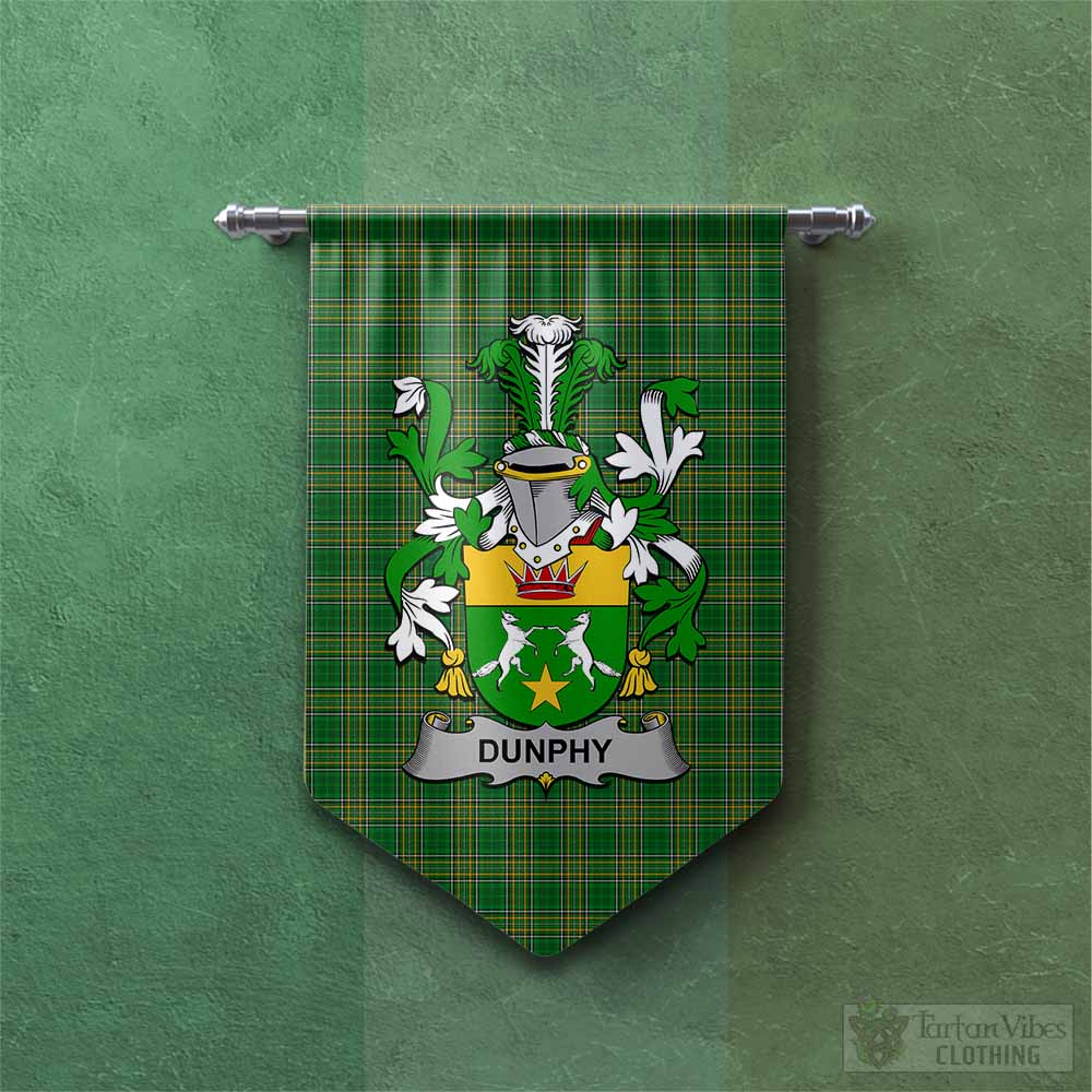 Dunphy Irish Clan Tartan Gonfalon, Tartan Banner with Coat of Arms Chevron - Tartan Vibes Clothing