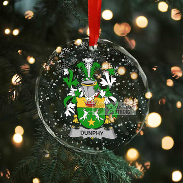 Dunphy Irish Clan Christmas Glass Ornament with Coat of Arms - 2D-tartanvibesclothing