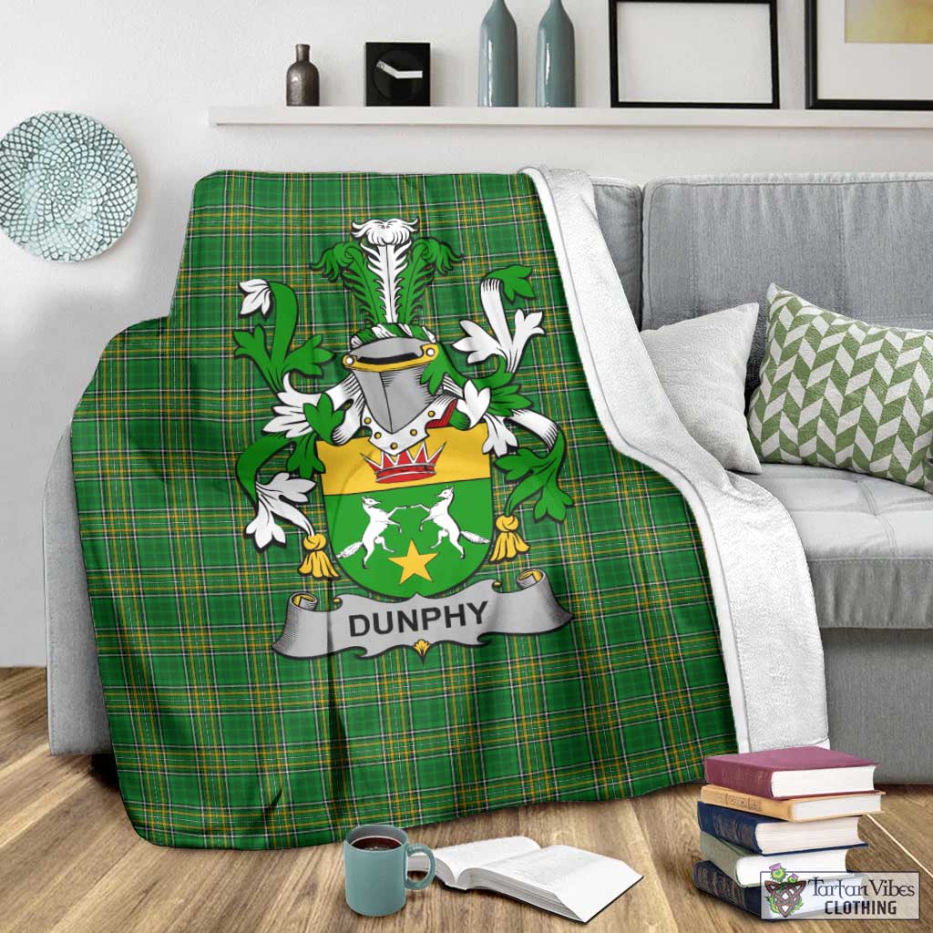 Dunphy Irish Clan Tartan Blanket with Coat of Arms - Tartan Vibes Clothing