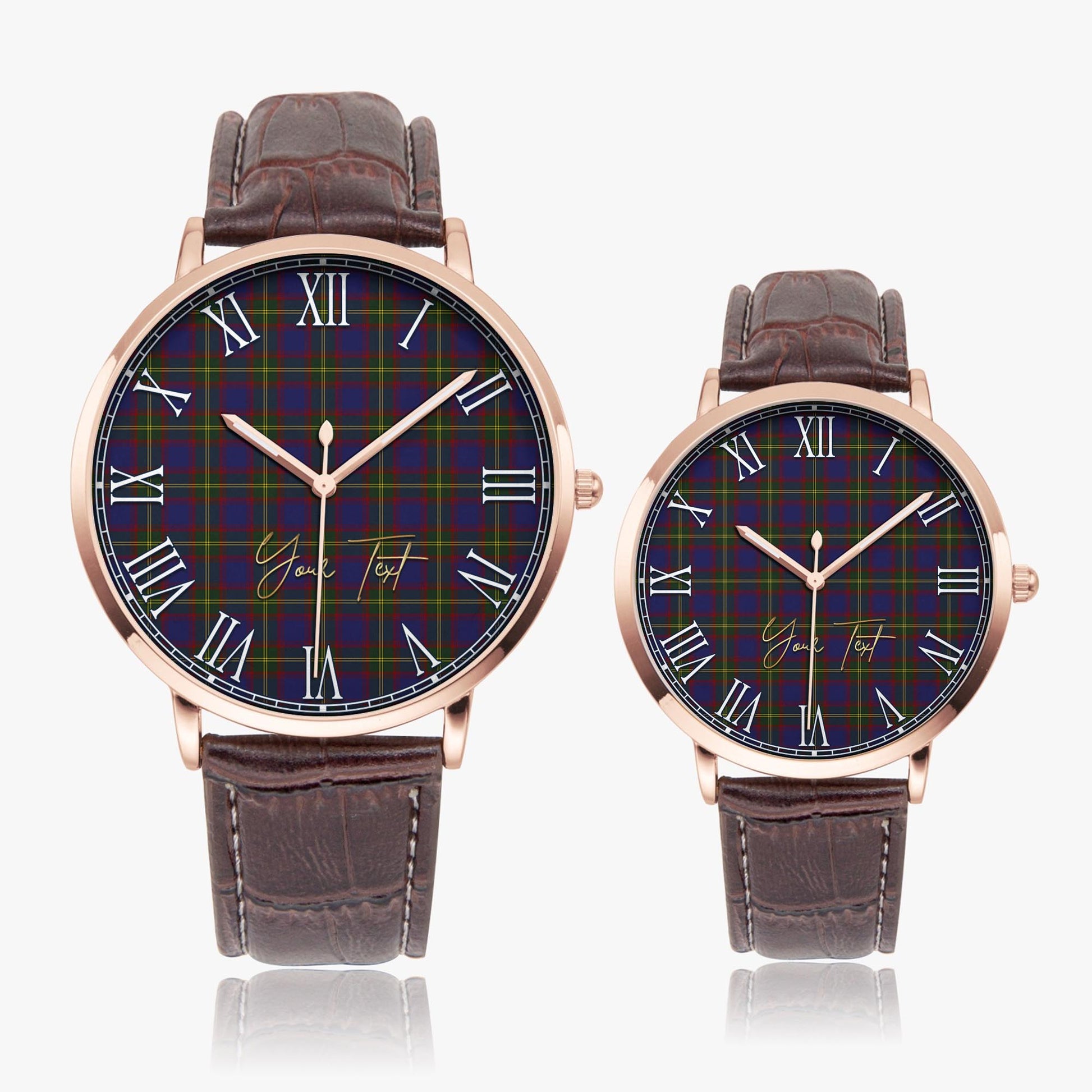 Durie Tartan Personalized Your Text Leather Trap Quartz Watch - Tartan Vibes Clothing