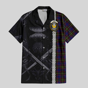 Durie Tartan Hawaiian Shirt with Family Crest Cross Sword Thistle Celtic Vibes Kid - Tartan Vibes Clothing
