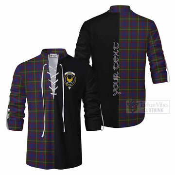 Durie Tartan Ghillie Kilt Shirt with Family Crest and Half Of Me Style Men - Tartan Vibes Clothing