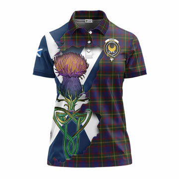 Tartan Vibes Clothing Durie Tartan Family Crest Women's Polo Shirt Scottish Thistle Celtic Inspired