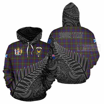 Durie Crest Tartan Hoodie with New Zealand Silver Fern Half Style Zip Hoodie - Tartan Vibes Clothing