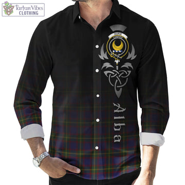 Durie Tartan Long Sleeve Button Up Featuring Alba Gu Brath Family Crest Celtic Inspired Men's Shirt - Tartan Vibes Clothing