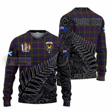Durie Crest Tartan Knitted Sweater with New Zealand Silver Fern Half Style Unisex - Tartan Vibes Clothing