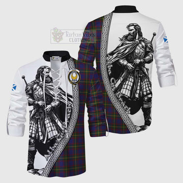 Durie Tartan Clan Crest Ghillie Kilt Shirt with Highlander Warrior Celtic Style Men - Tartan Vibes Clothing