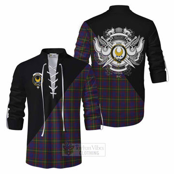 Durie Tartan Ghillie Kilt Shirt with Family Crest and Military Logo Style Men - Tartan Vibes Clothing