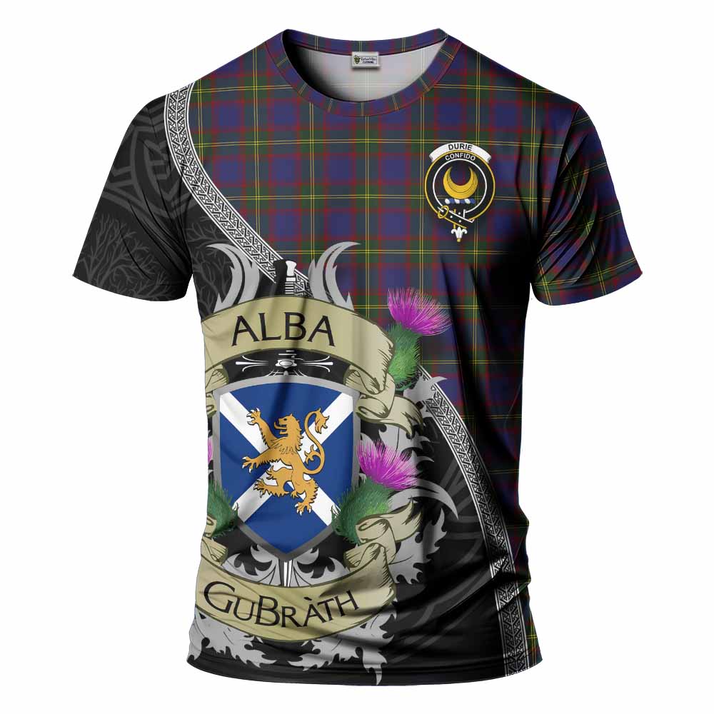 Durie Tartan Family Crest T-Shirt Lion Rampant Royal Thistle Shield Celtic Inspired Kid's Shirt - Tartan Vibes Clothing