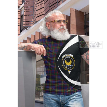 Durie Tartan Cotton T-shirt with Family Crest Circle Style Men's Shirt - Tartan Vibes Clothing