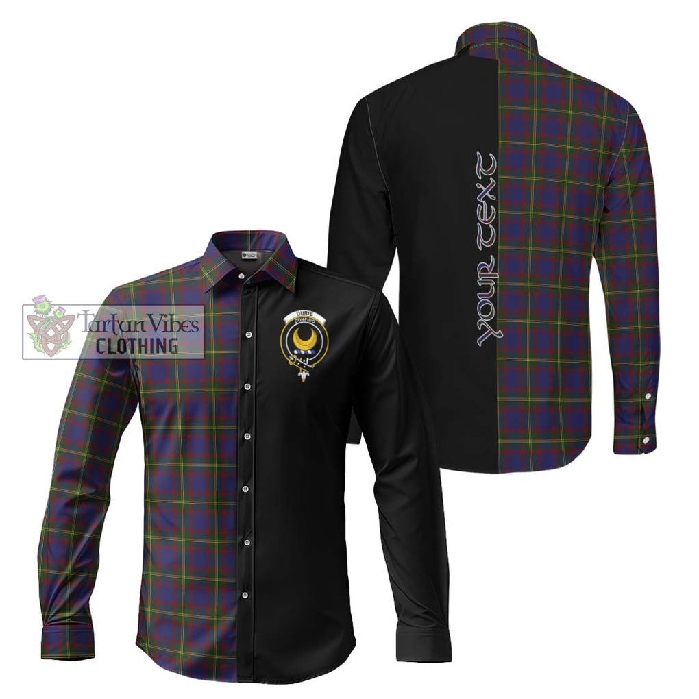 Durie Tartan Long Sleeve Button Shirt with Family Crest and Half Of Me Style Men's Shirt S - Tartanvibesclothing Shop