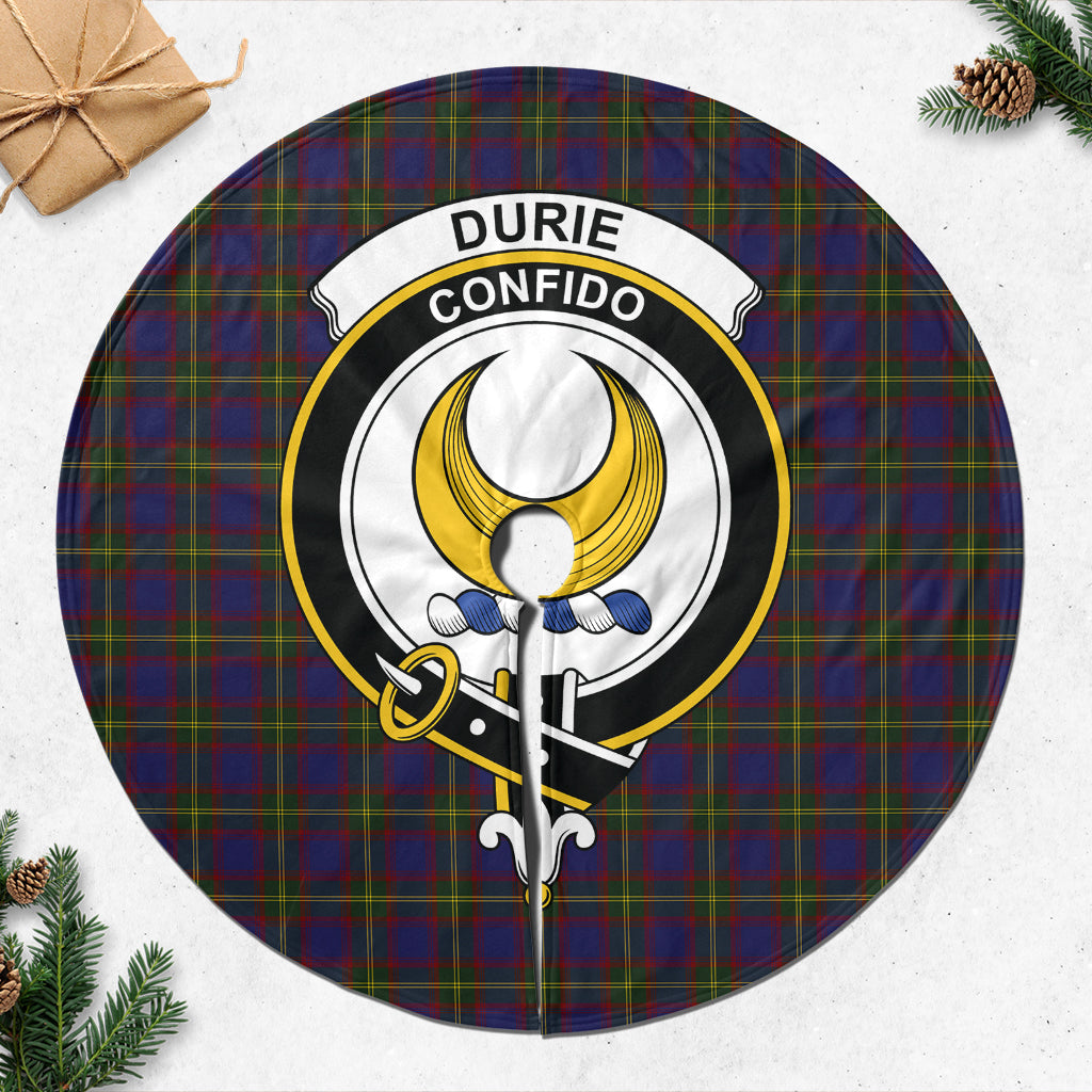 Durie Tartan Christmas Tree Skirt with Family Crest 47*47 inch - Tartan Vibes Clothing